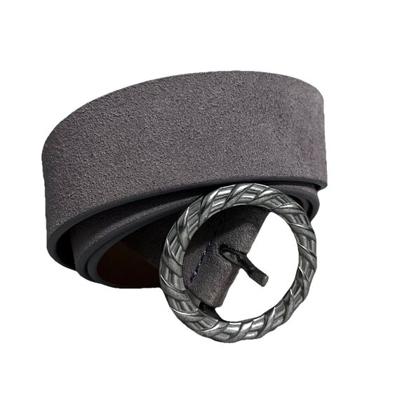 Unisex Levi's Gray Suede Leather Belt w Silver Buckle Size  32  Made in Mexico - Picture 1 of 11
